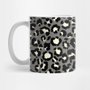 Leopard Pattern in Cream on Steel Gray Mug